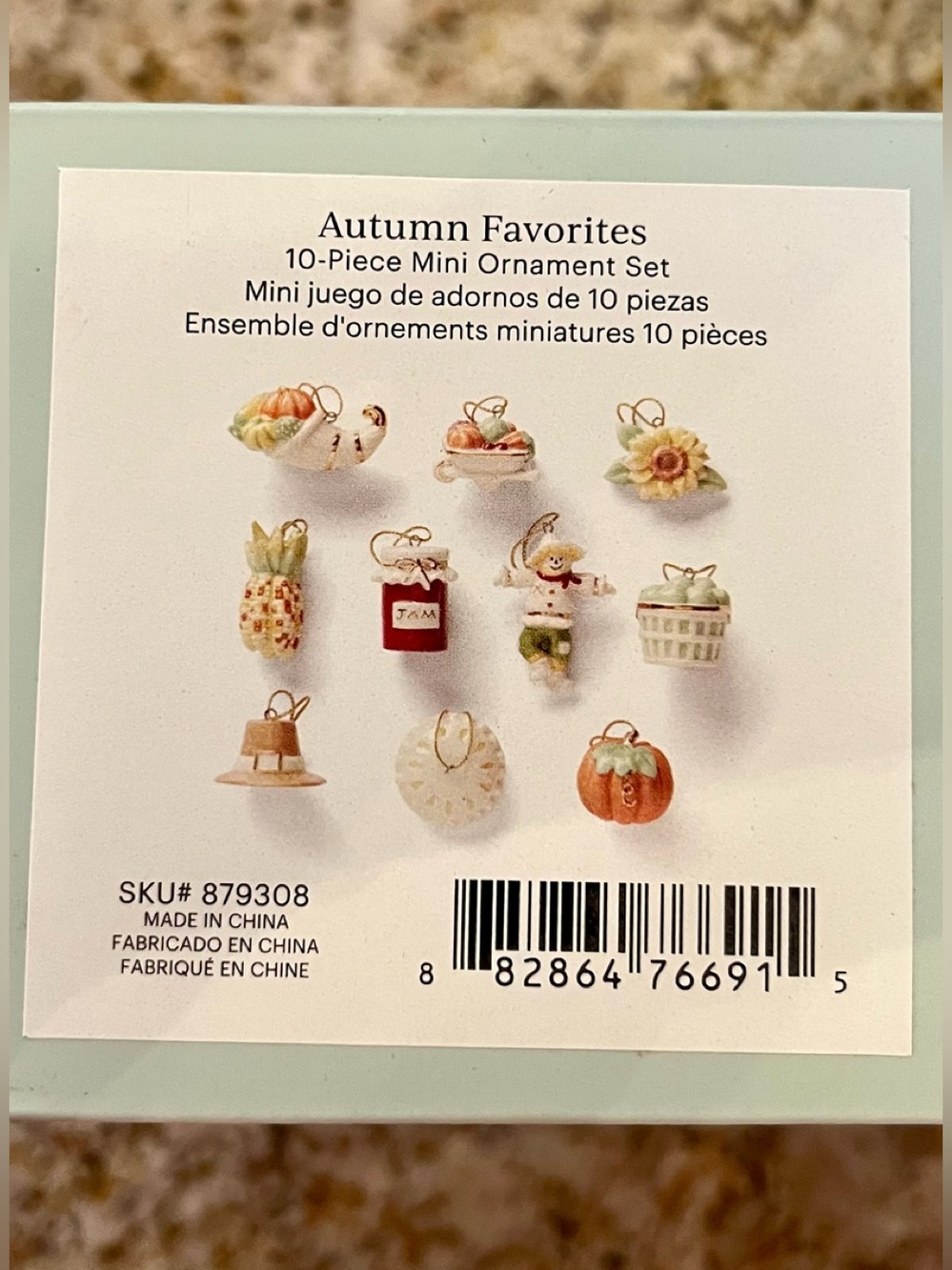 Lenox NWT Autumn Mini Ornament set of 10